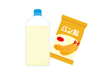 ペットボトルとパン粉