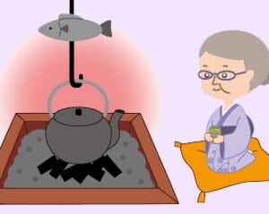 おばあと囲炉裏