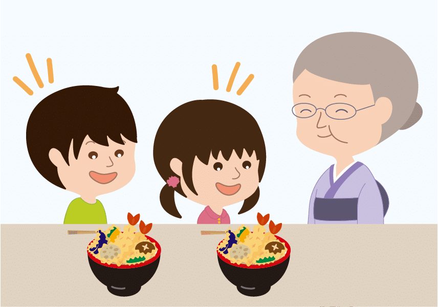 孫と天丼とおばあちゃん